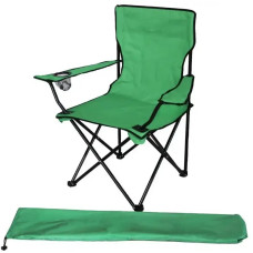 Раскладное кресло стул Паук с подлокотником и з чехлом зеленое